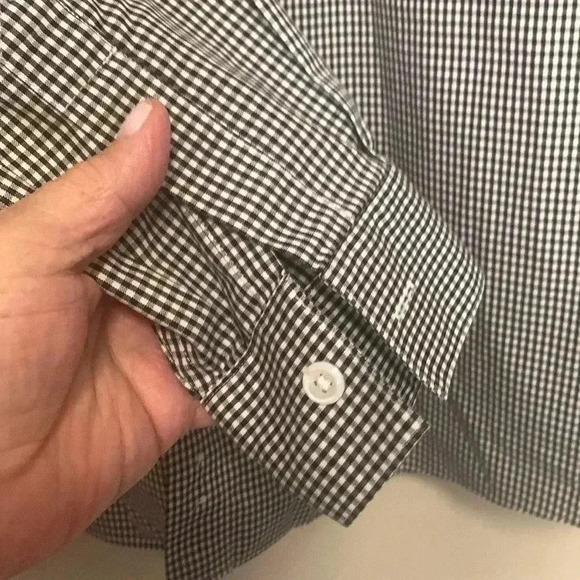 Talbots Black & White  Button Down 100% Cotton Wrinkle Resistant Size 18 - Picture 4 of 8